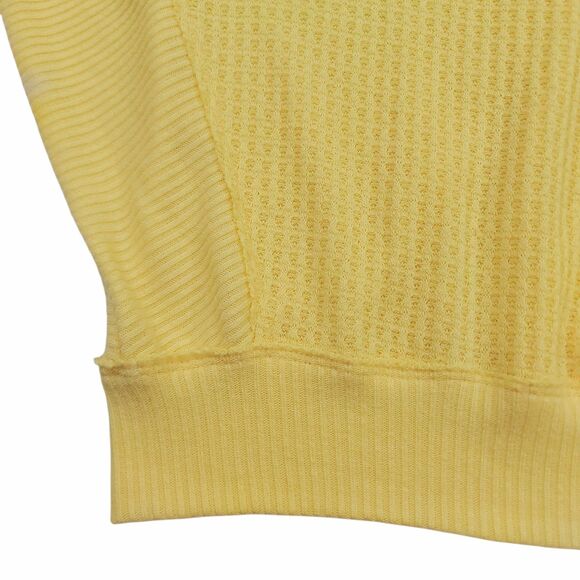 Free People We The Free Santa Clara Thermal Top Womens XS Yellow Oversized Knit - Picture 7 of 11